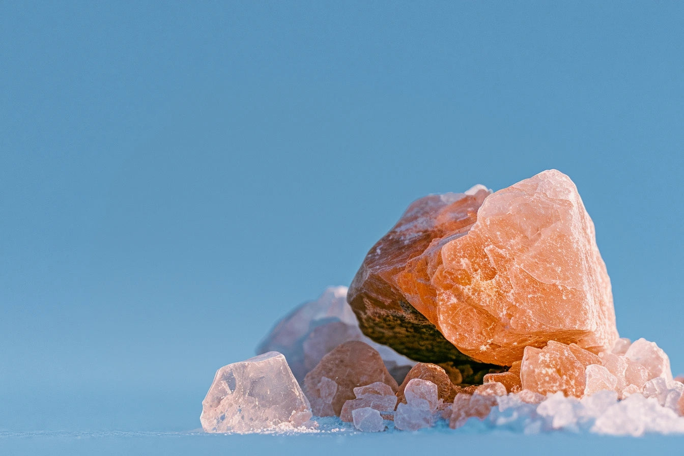 Sodium chloride crystals